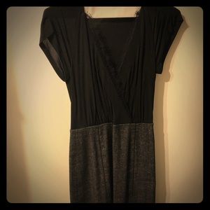 Black tweed fitted dress by Rebecca Taylor size 0